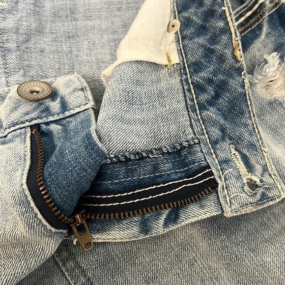 Vintage Mudd Y2K 2000's Low Rise Denim Mini Skirt Fray Hem Destroyed distressed - Picture 10 of 12